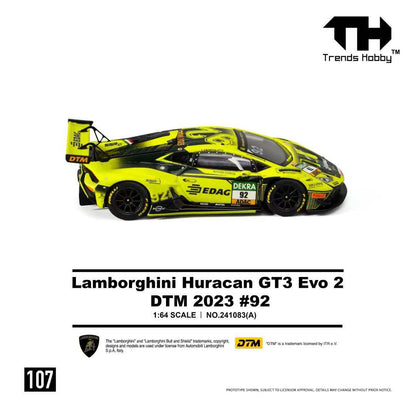 Trends Hobby 1:64 Lamborghini Huracan GT3 Evo 2-DTM 2023 #92 Fluorescent Green 241083(A)