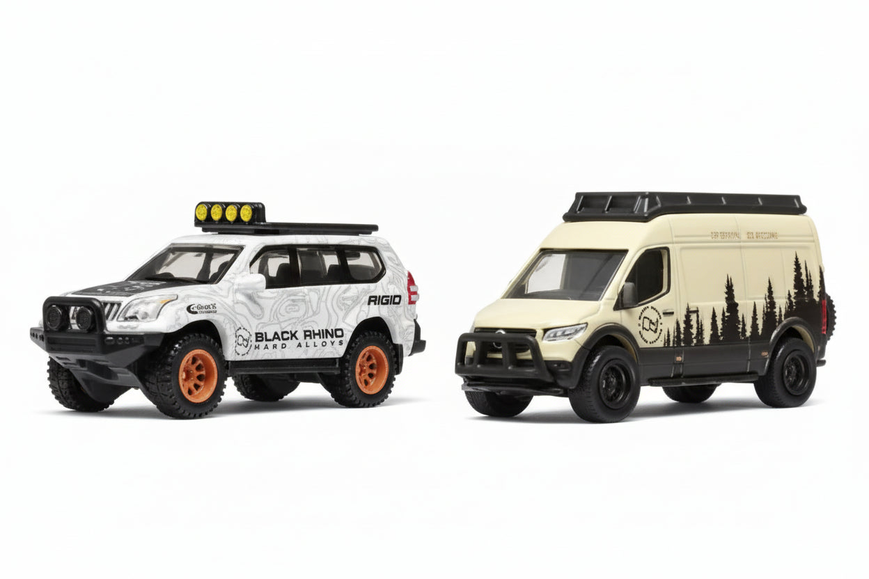 Hot Wheels Premium 2 pack 05 Toyota Land Cruiser PRADO Mercedes Benz Spinter Tourer