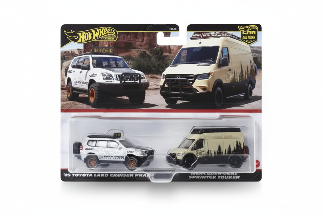 Hot Wheels Premium 2 pack 05 Toyota Land Cruiser PRADO Mercedes Benz Spinter Tourer