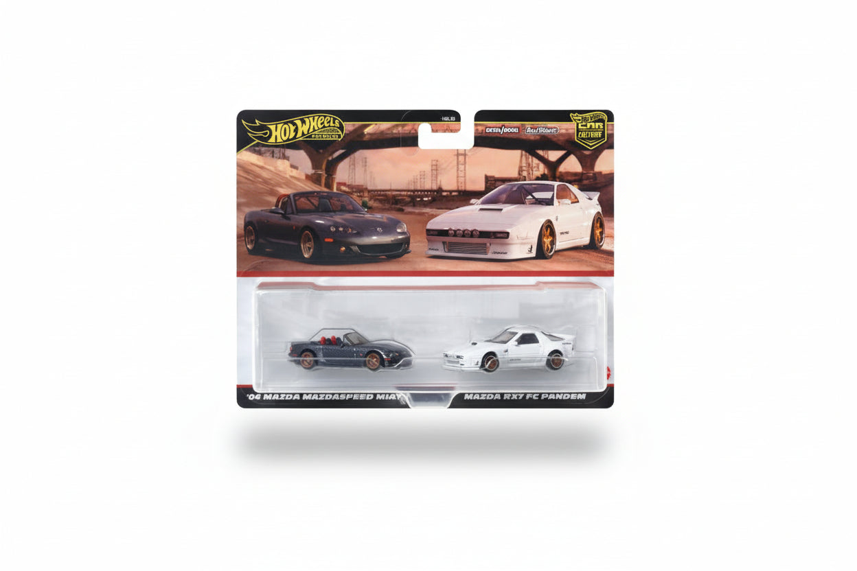 Hot Wheels premium 2 Pack ‘04 Mazda Mazdaspeed Miata & Mazda FC Pandem 95 RX7