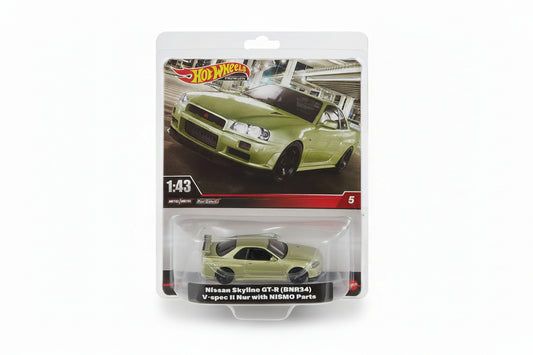 Hot Wheels Premium 1:43 Nissan Skyline GT-R (BNR34) V.spec II Nur with NISMO Parts