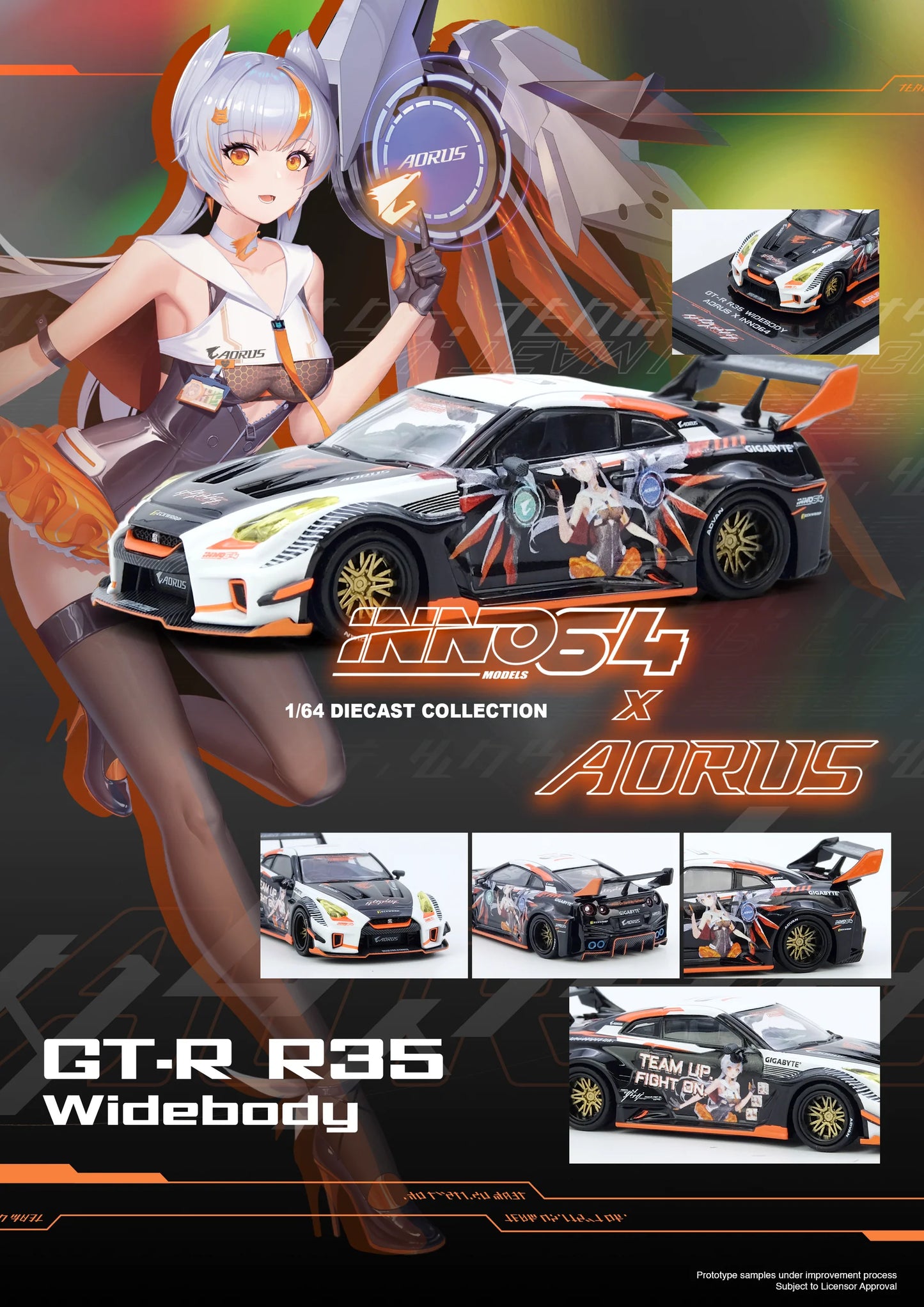 INNO64 1:64 GT-R R35 WIDEBODY AORUS X INNO64 Limited Edition