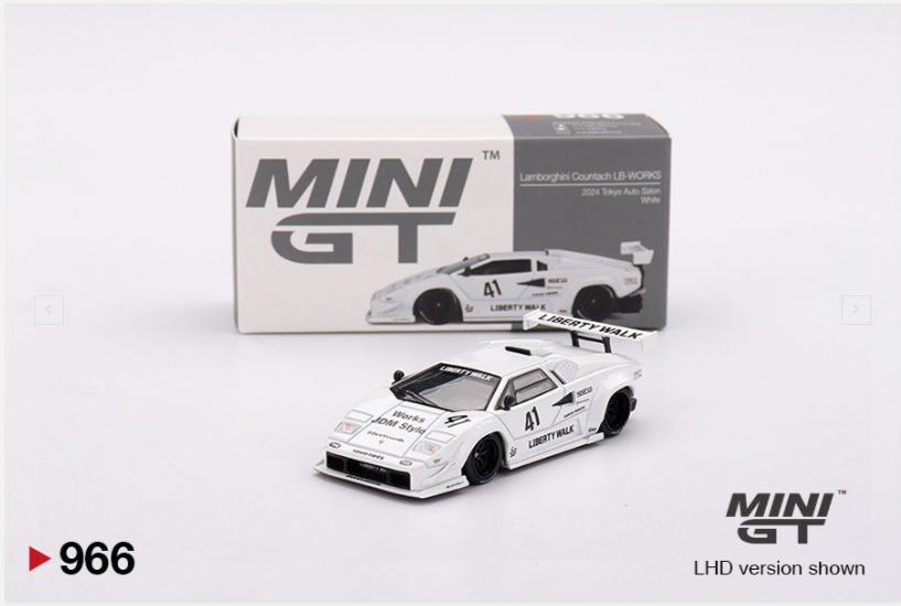 Mini GT Lamborghini Countach LB-WORKS White 2024 Tokyo Auto Salon