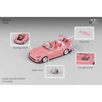 Micro Turbo Honda S2000 Pandem Valentines Special Pink Diecast