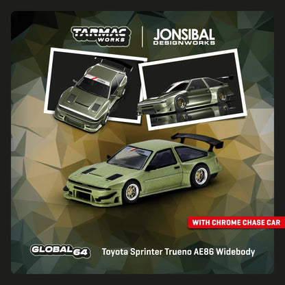 Tarmac Works Toyota Sprinter Trueno AE86 Widebody Green – T64G-060-GR 1:64 scale