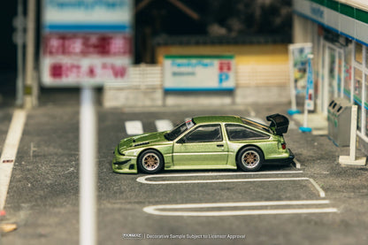 Tarmac Works Toyota Sprinter Trueno AE86 Widebody Green – T64G-060-GR 1:64 scale
