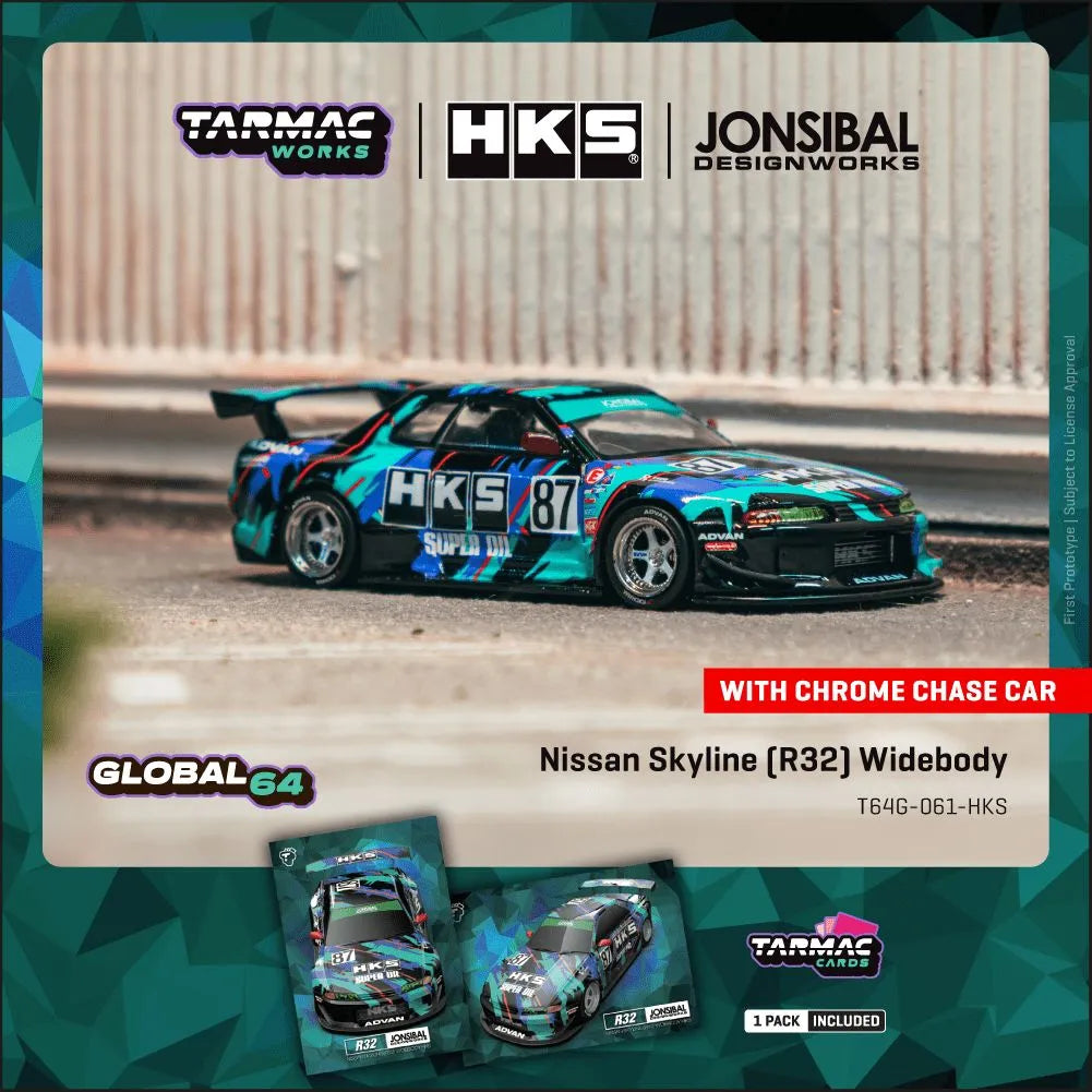 Tarmac Nissan Skyline (R32) Widebody HKS – T64G-061-HKS
