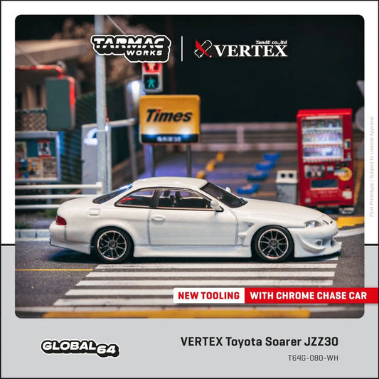 Tarmac Works VERTEX Toyota Soarer JZZ30 White – T64G-080-WH
