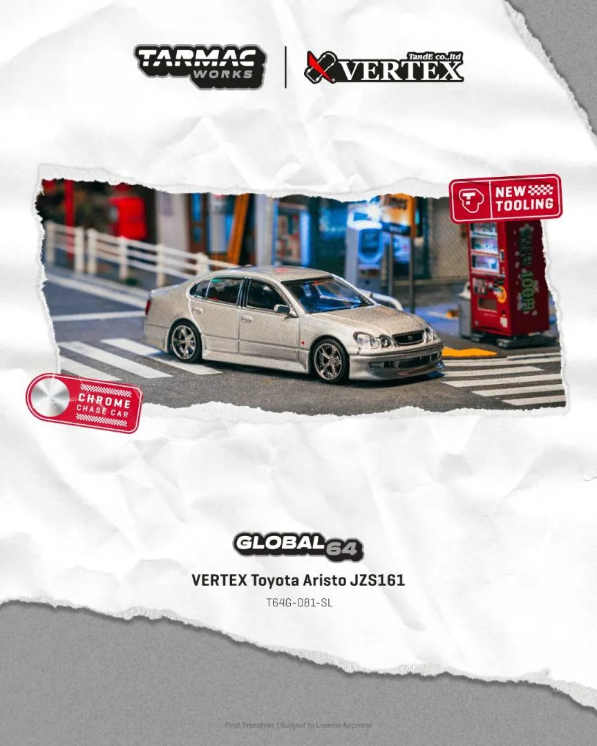 Tarmac VERTEX Toyota Aristo JZS161 Silver – T64G-081-SL