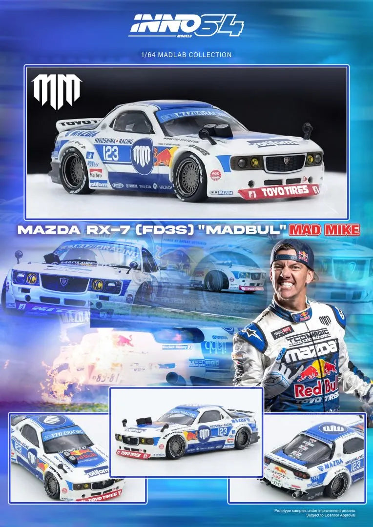 INNO64 Mad Mike Mazda RX7 (FD3S) “Pandem Rocket Bunny” MADBUL Madlab Collection