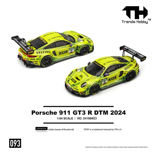 Porsche 911 (992) GT3 R DTM 2024 Yellow #91 Trends Hobby