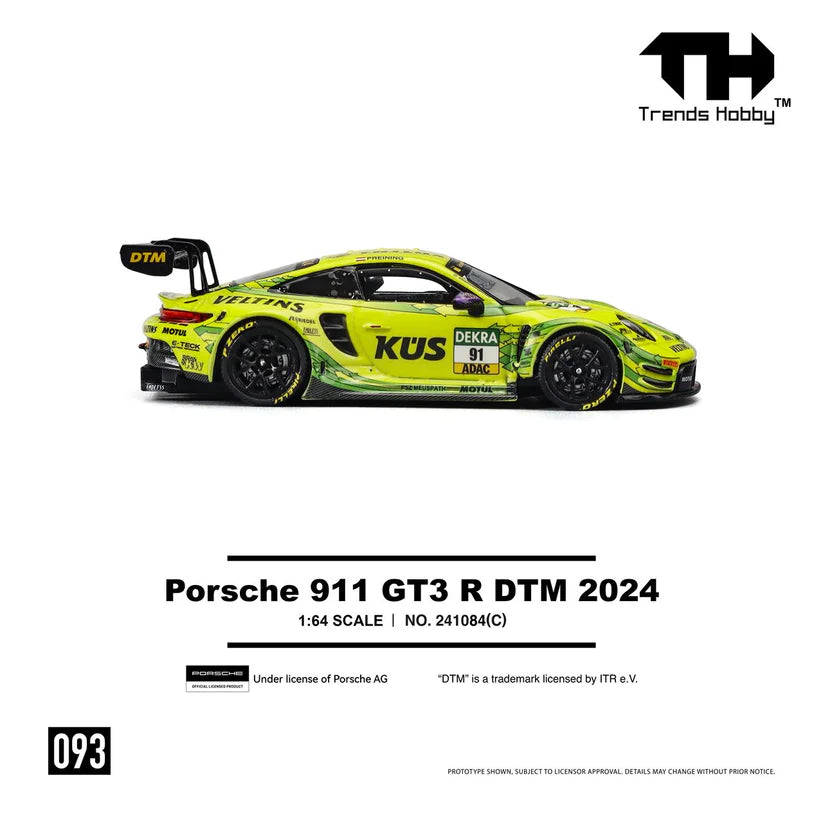 Porsche 911 (992) GT3 R DTM 2024 Yellow #91 Trends Hobby