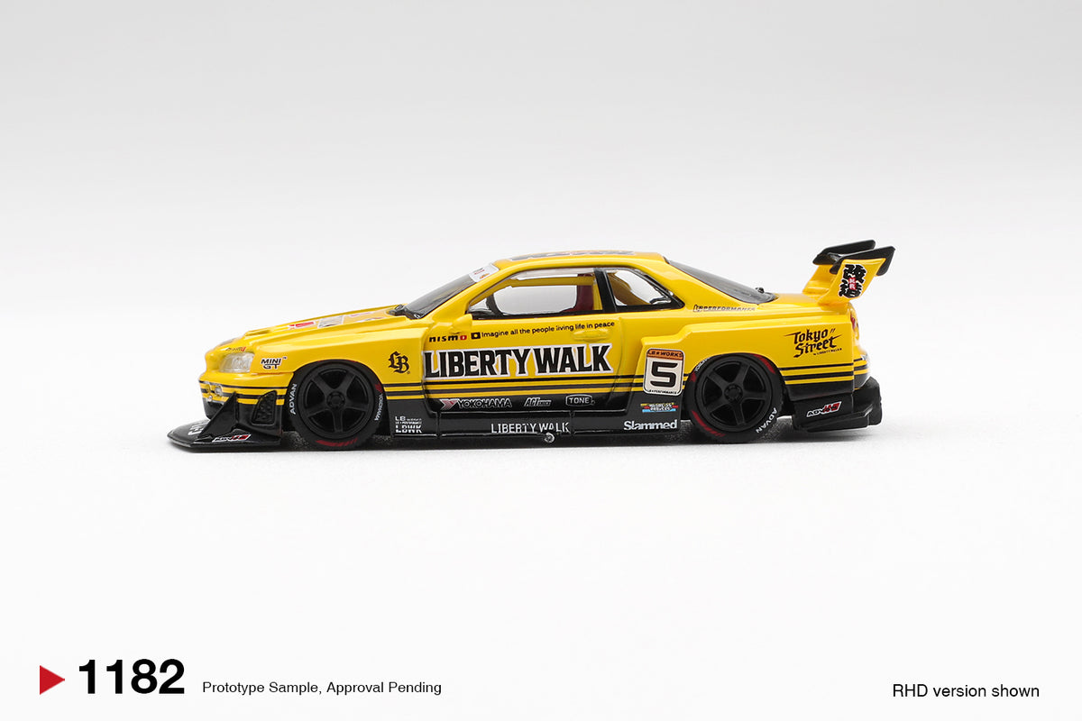 Nissan LB-ER34 Super Silhouette SKYLINE Sport Yellow Mini GT