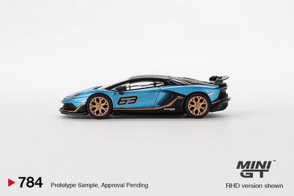 Lamborghini Aventador SVJ 63 Blu Aegir Mini GT