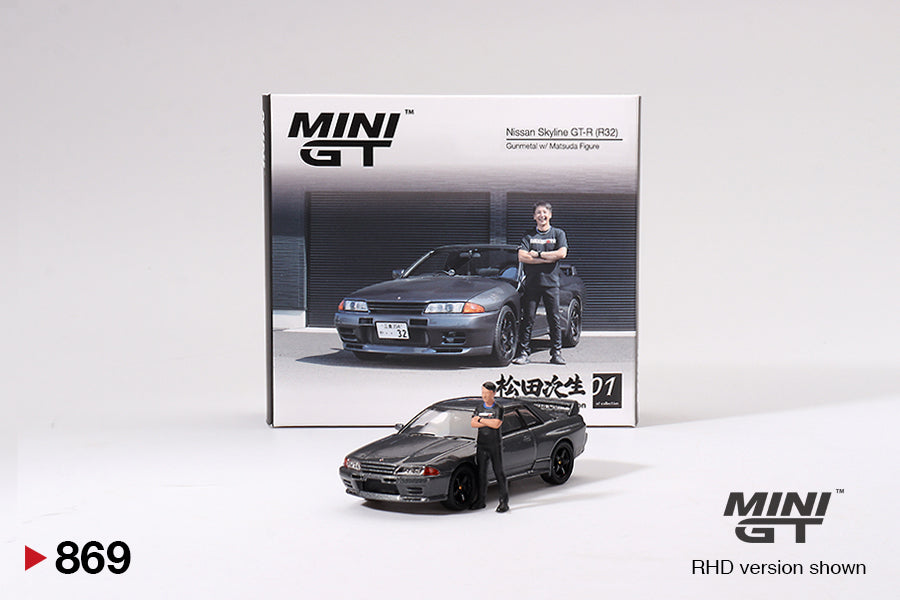 Nissan Skyline GT-R (R32) Mini GT W/Matsuda Figure Mini GT