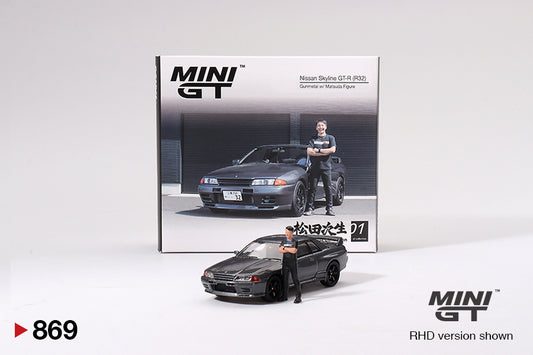 Nissan Skyline GT-R (R32) Mini GT W/Matsuda Figure Mini GT