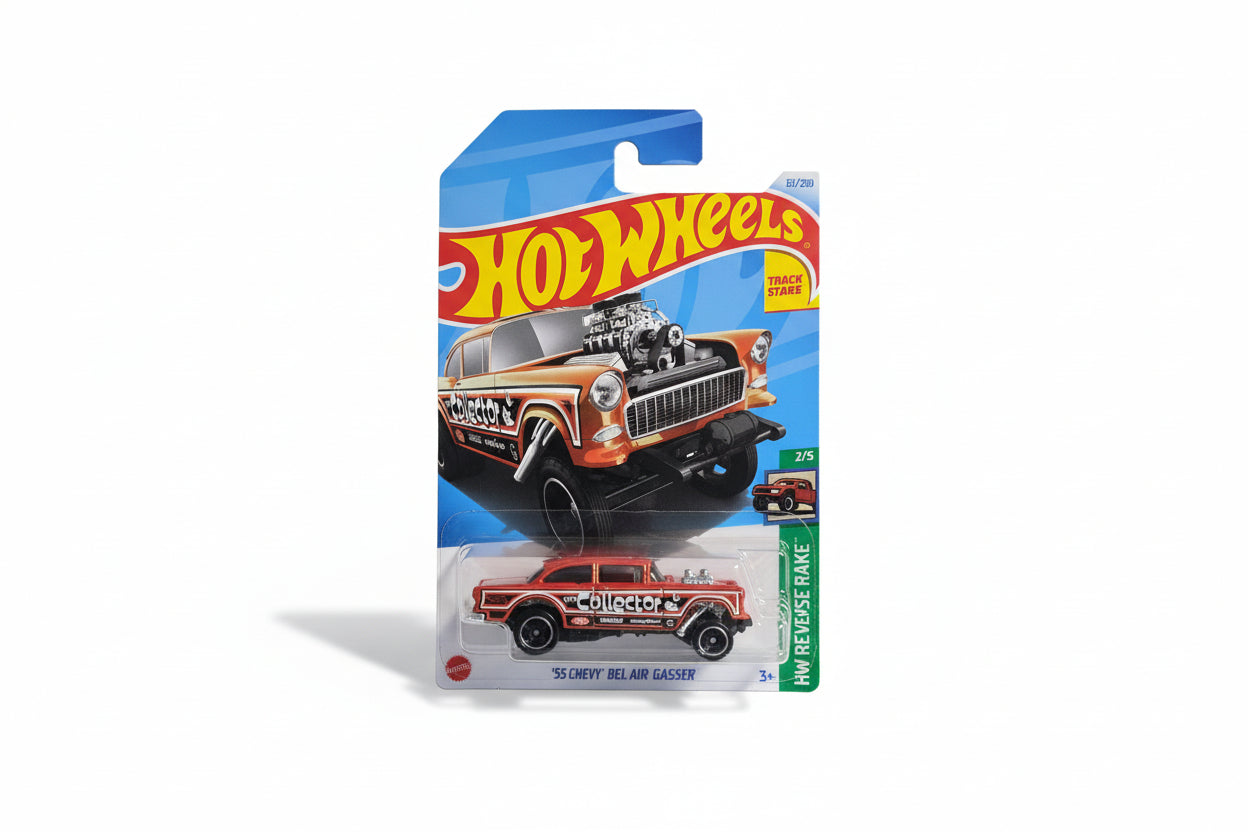 Hot Wheels HW REVERSE RAKE '55 CHEVY BEL AIR GASSER – EJZ Diecast