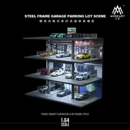 MoreArt 1:64 STEEL FRAME GARAGE PARKING LOT SCENE MO922001