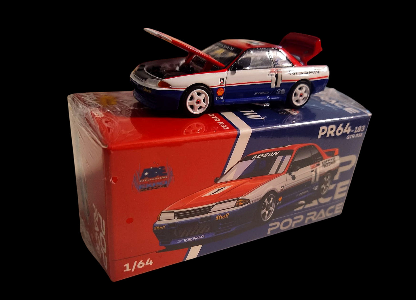 Pop Race PR64-183 Nissan Skyline GT-R R32 Australian Diecast Expo Exclusive 1:64 Scale
