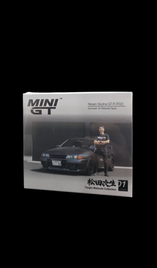 Nissan Skyline GT-R (R32) Mini GT W/Matsuda Figure Mini GT