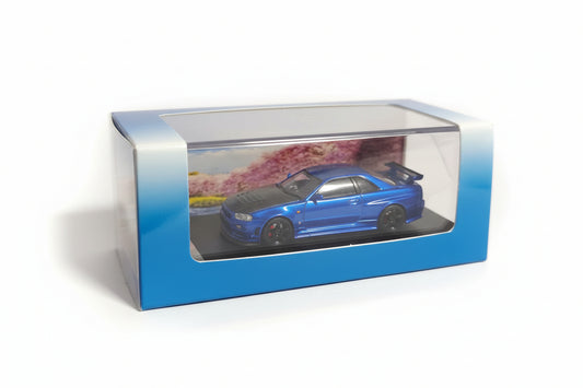 Fuji 1:64 Nissan Skyline GT-R (Blue & Carbon bonnet)