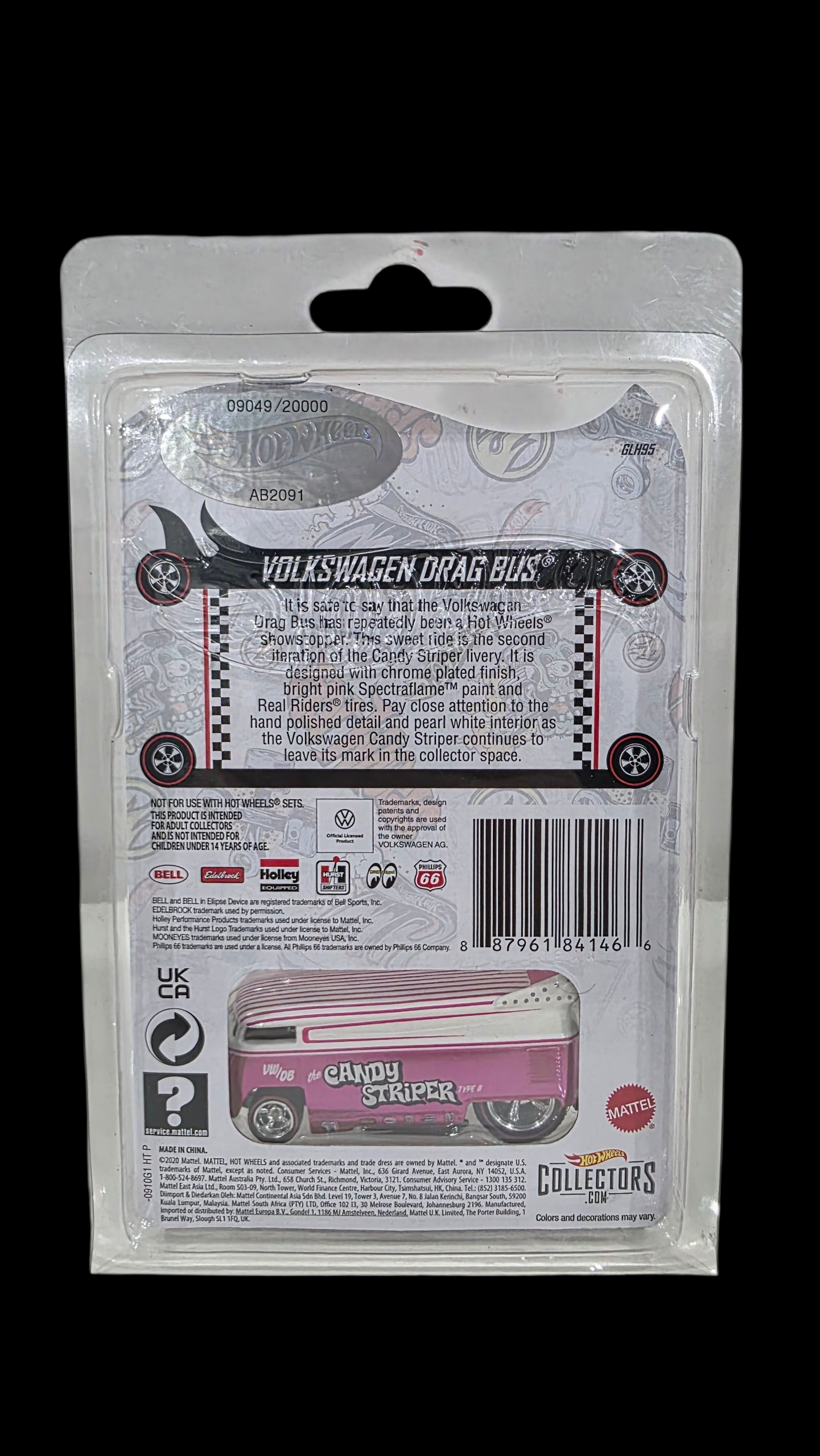 Hot Wheels RLC Volkswagen Drag Bus THE CANDY STRIPER TYPE II #9049/20000