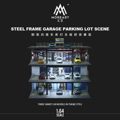 MoreArt 1:64 STEEL FRAME GARAGE PARKING LOT SCENE MO922001