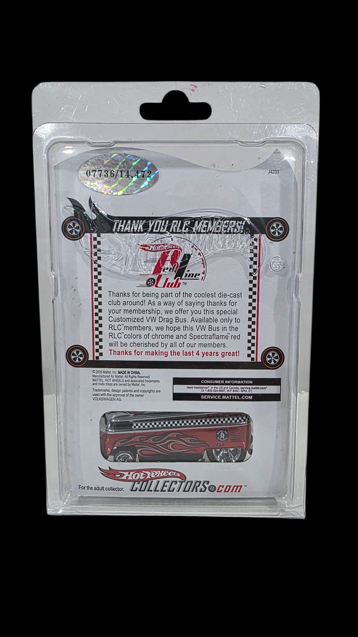 Hot Wheels RLC CUSTOMISED VW DRAG BUS #7736/14472