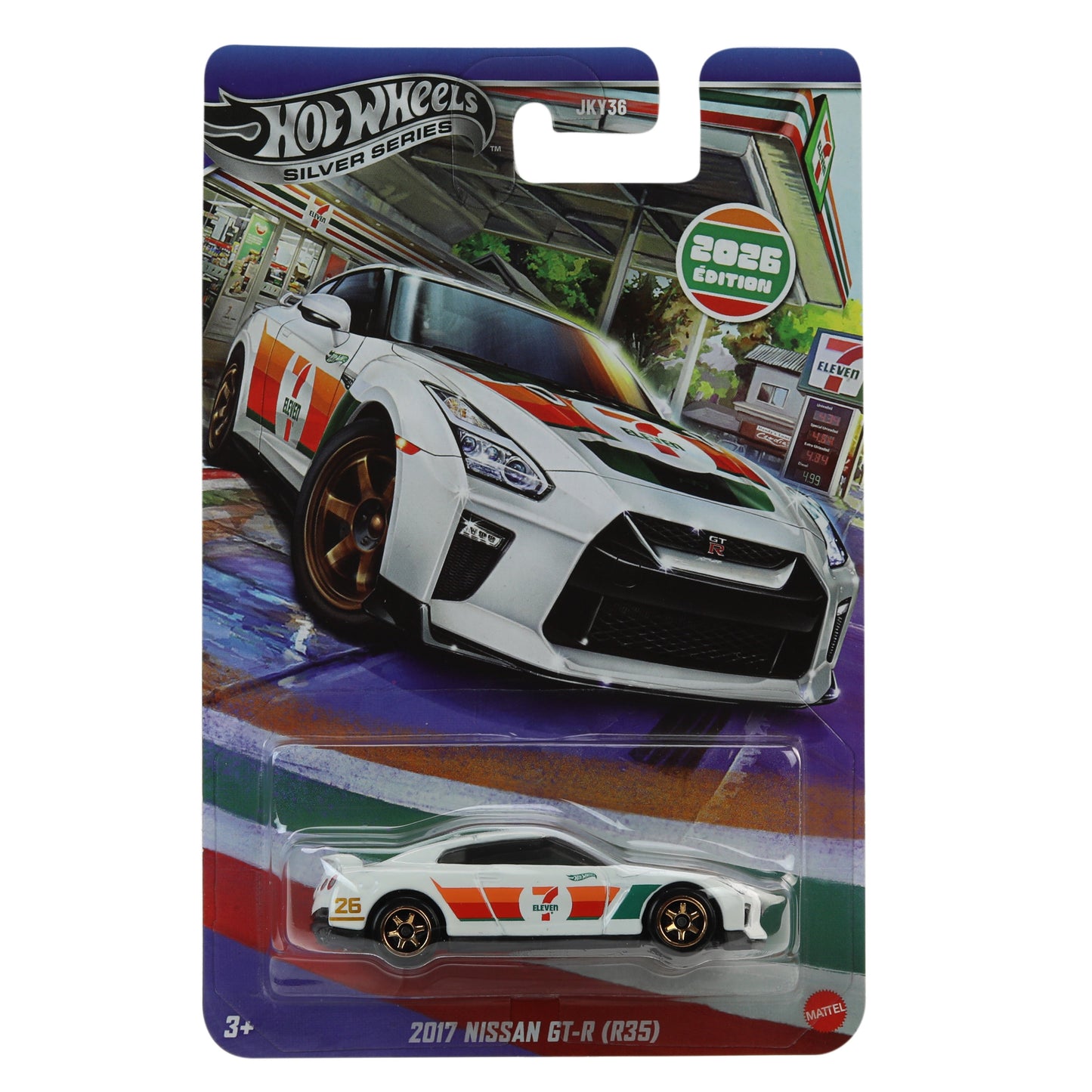 7 ELEVEN 2017 NISSAN GT-R R35 2026 EDITION HOT WHEELS SILVER SERIES