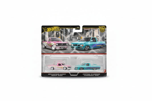 Hot Wheels Premium 2 pack 1975 Datsun Sunny Truck (B120) Custom 93 Nissan Hardbody (D21)
