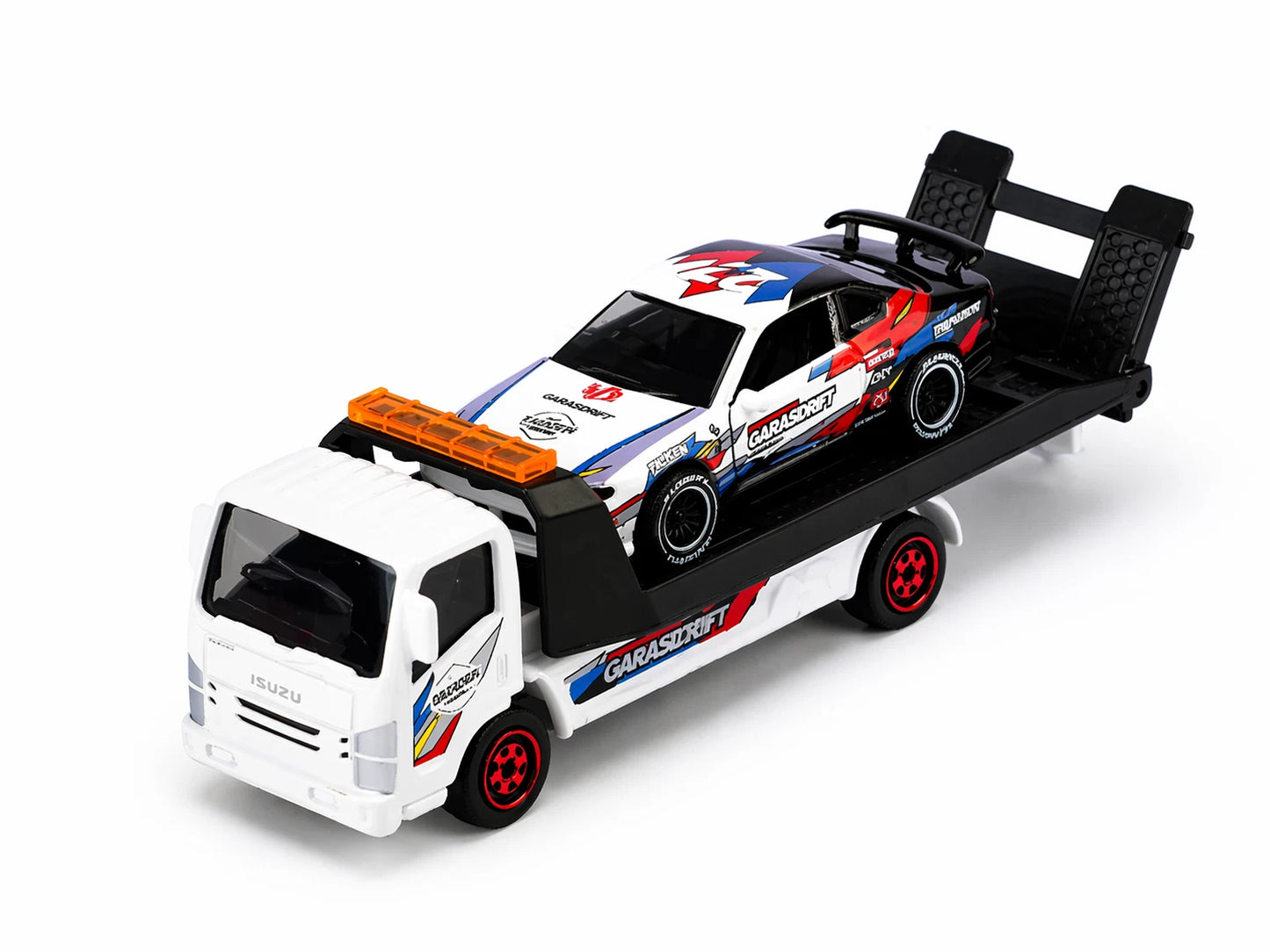 Majorette x Garasi Drift Nissan Silvia (S15) Spec-R Aero + Isuzu NPR Towing