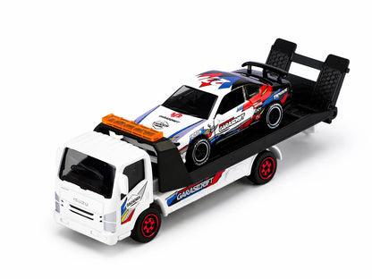 Majorette x Garasi Drift Nissan Silvia (S15) Spec-R Aero + Isuzu NPR Towing