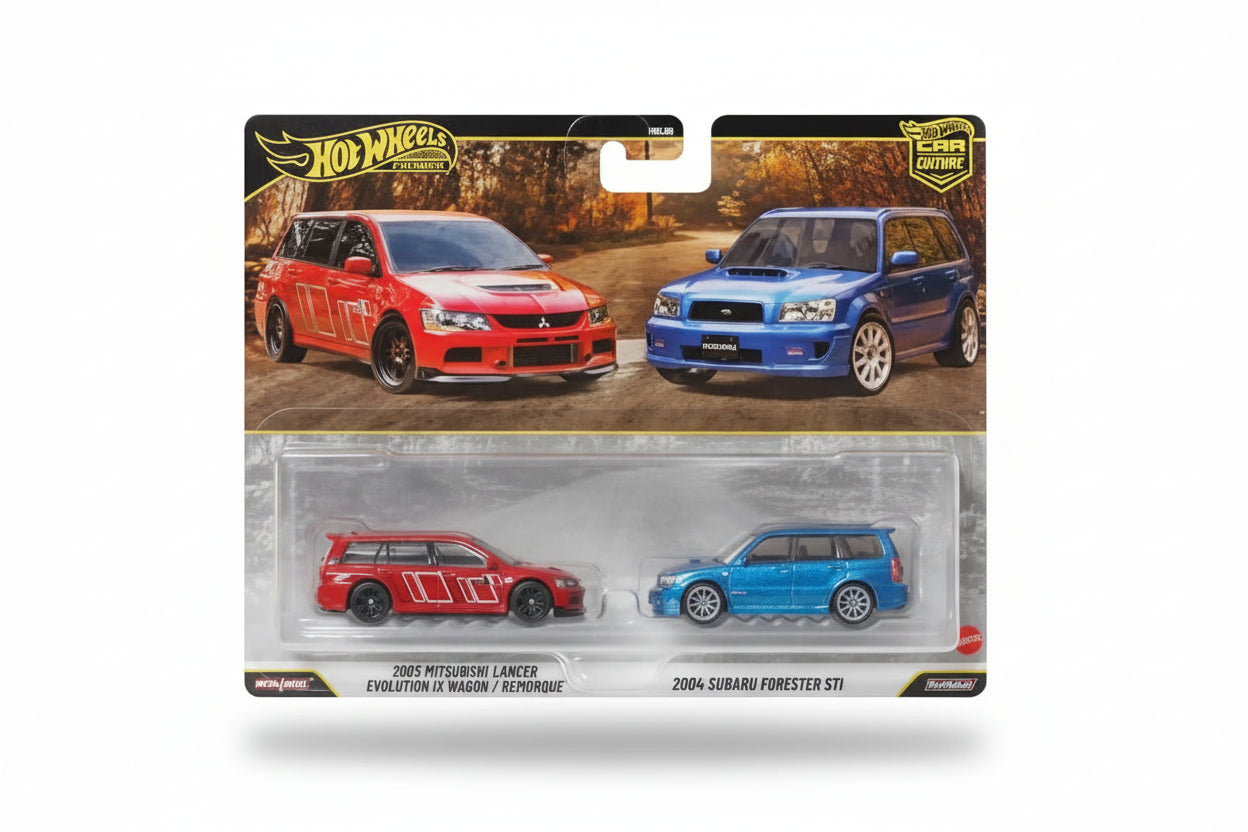 Hot Wheels Premium 2 Pack Mitsubishi / Subaru