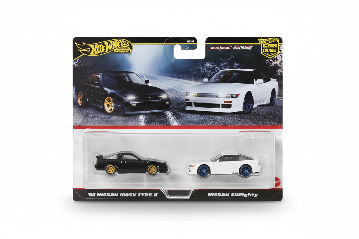 Hot Wheels Premium 2 Pack '96 Nissan 180SX Type X / Nissan SilEighty