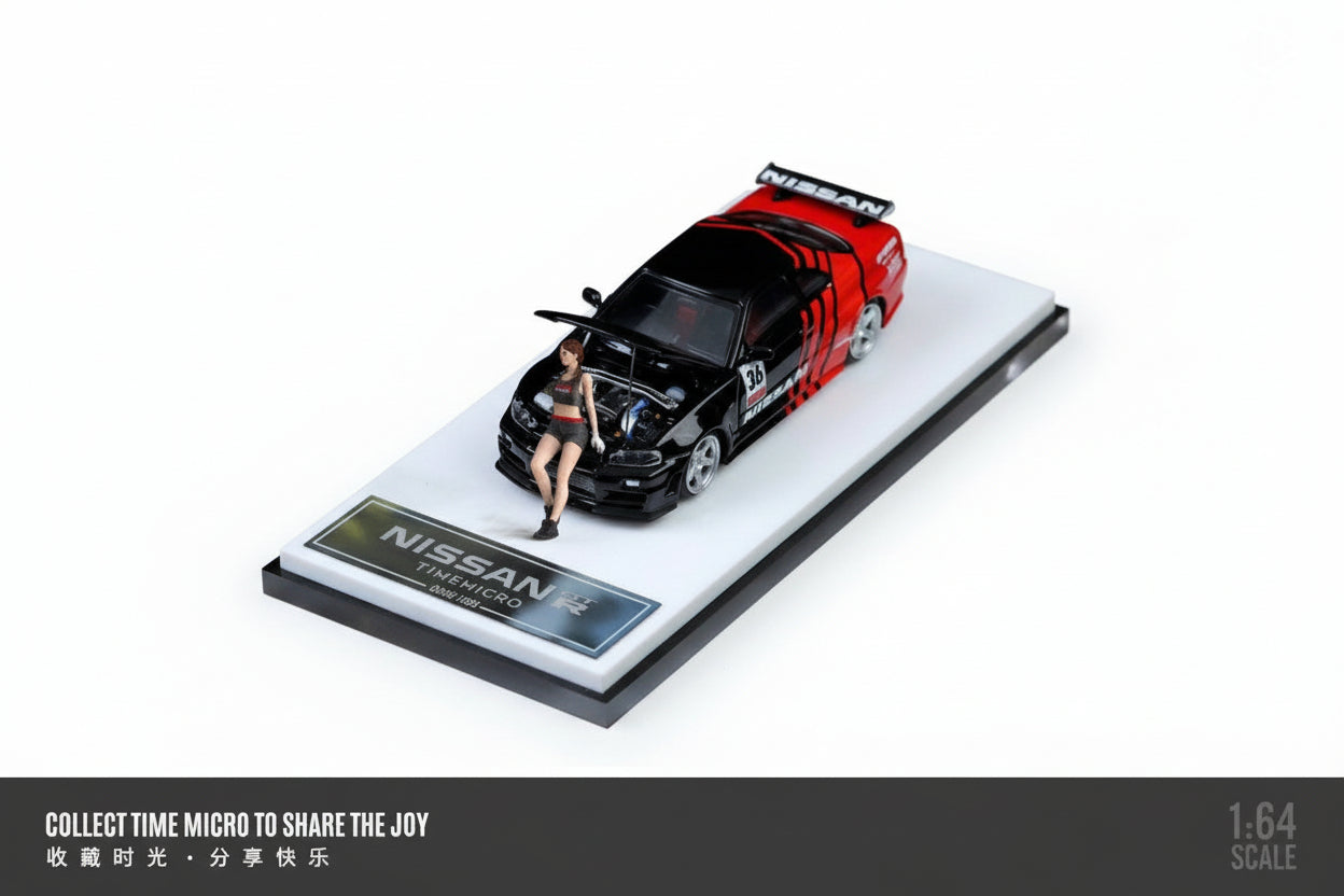 TIMEMICRO NISSAN SKYLINE GT-R R34 ADVAN (With Figurine)
